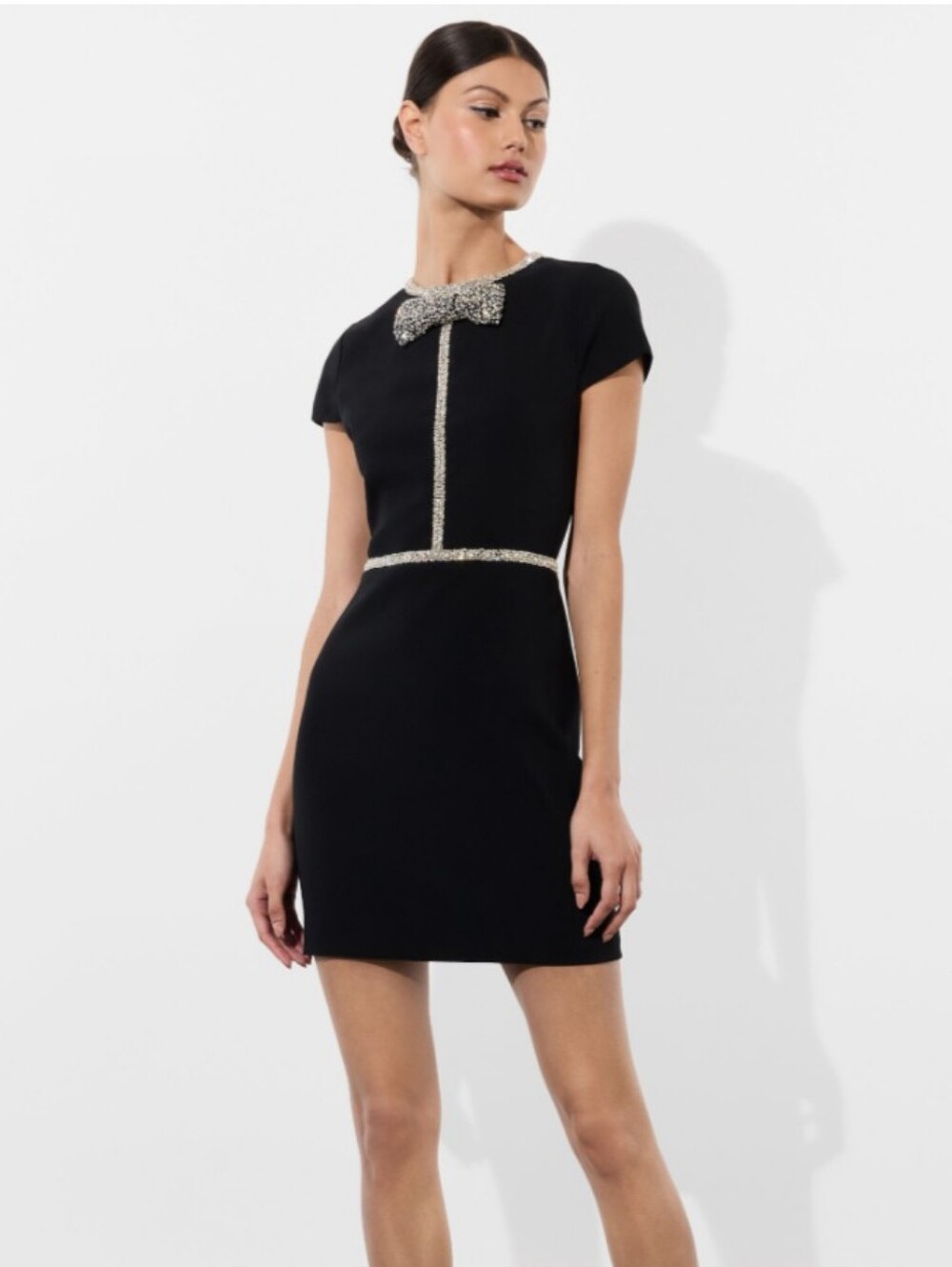 Alice And Olivia Sophie Embellished Black Mini Dress NWT